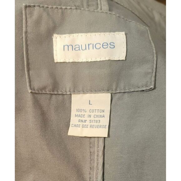 Maurice's Utility Military Button Up Jacket - Size L - Picture 7 of 8